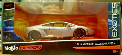 MAISTO DESIGN LAMBORGHINI GALLARDO LP 560-4 1:24 PRATA 2 PORTAS 8+ NOVO NA CAIXA - ÚLTIMO - Imagem 1 de 4