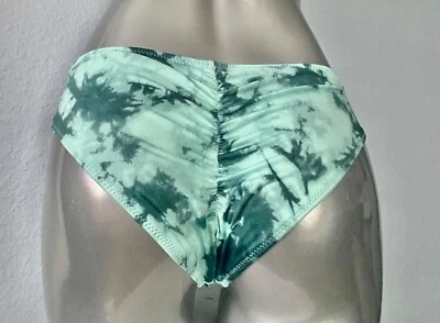 PINK Victoria's Secret Gym to Swim Green Tie Dye Ruched Bikini Bottom XS - Image 1 of 3