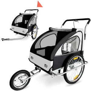 SAMAX Remolque de Bicicleta para Niños Transportín Silla Cochecito Blanco Negro - Imagen 1 de 7