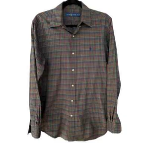 Ralph Lauren Men's Classic Oxford Dark Plaid Button Down Size Small - Picture 1 of 5