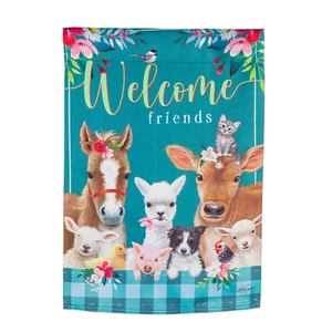 "Bandera de jardín de gamuza perenne Sweet Farm Friends 14S10643 12,5"" x 18""" - Imagen 1 de 2