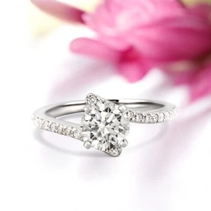 1,30 ct IGI Lab Grown Rundschliff Diamant Verlobungsring Platin PT950 E F VS - Bild 1 von 9