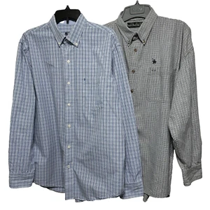 Paket 2 Hemden Größe L Langarm kariert Izod & Knights Of Round Table - Bild 1 von 23