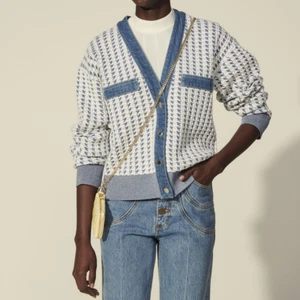 Sandro Paris Women's Cardigan Size 1 / S Wool Blend Denim SFPCA00293 - Picture 1 of 11