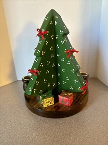 Vintage Wood Christmas Tree Candleholder Primitive CS3R - Picture 1 of 7