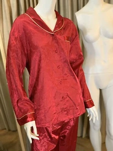 Intimate Options Long Red Nightgown Womens Long Sleeve Floral Size XL - Picture 1 of 12