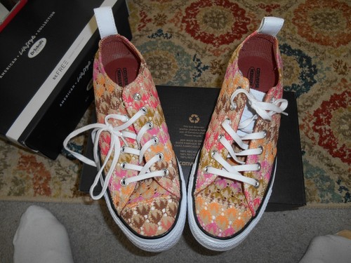 Converse donna 8 CTAS Mission OX multi bianco nero (arancione) basse