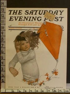 1910 SARAH S. STILWELL WEBER AUTUMN KITE CHILD ORIGINAL COVER ART CAV049 - Picture 1 of 1