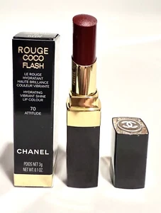 Chanel Lipstick Rouge Coco FLASH HYDRATING VIBRANT SHINE LIP COLOUR 70 ATTITUDE - Picture 1 of 1