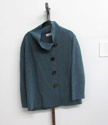 Suéter Willow Teal Speckle Botón Frontal Talla XL Foto 1 de 2