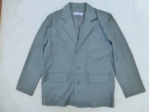 MENS IRVINE PARK GENUINE LEATHER JACKET GRAY SIZE 44R #M288 - Picture 1 of 5
