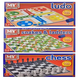 Chess or Snake&Ladders or Draughts or Ludo Traditional Board Game Family Fun - Picture 1 of 7