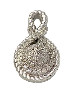 Olivia Diamond Oval Cable Pendant in Sterling Silver - Picture 1 of 8