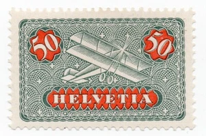 1923 - Svizzera - Posta Aerea, 50 c. grigio e rosso MNH** - Picture 1 of 2