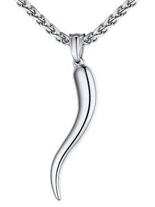 Italian Horn Necklace for Men Women, Stainless Steel Talisman Italian Jewelry... - Picture 1 of 9