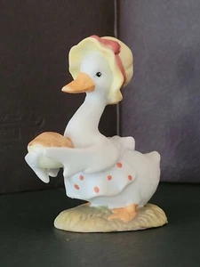 Statuina vintage Lefton Cina oca con torta decorazione cofano pasquale marcata - Foto 1 di 3