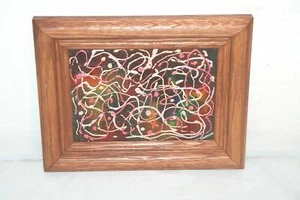 WONDERFUL ABSTRACT ROY J HENDRICKS 1950'S 1 OF 6 SIGNED 1950's SQUIGGLES DRIP - Picture 1 of 12
