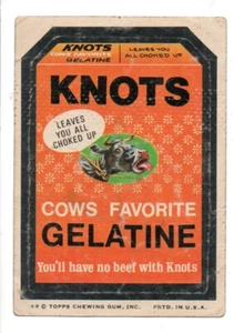 1974 Wacky Packages Series 8 KNOTS GELATINE Tan Back - Bild 1 von 2