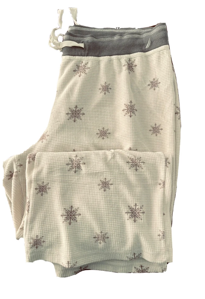Nautica Pant Ivory Star Sleepwear Lounge Pajama Bottoms Pull On Elastic Crop XXL - Image 1 of 4