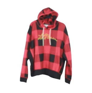 LL Bean Women's Signature Heritage Hooded Sweatshirt Cotton Red Buffalo Check XL - Picture 1 of 11