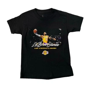 Boys Small Shirt LeBron James Black Graphic Print Short Sleeve Crew Neck - Picture 1 of 5