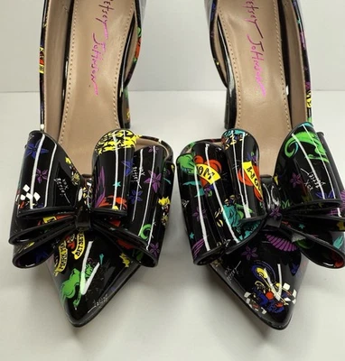 Betsey Johnson Limited Edition Prince Tattoo 80th B-Day Stiletto Heel Sz 6.5 NEW - Image 1 of 4