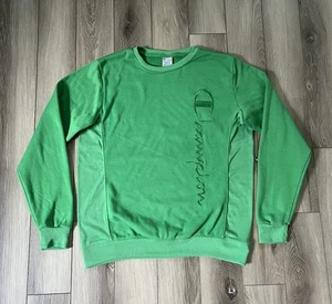 Champion Reverse Weave Sweatshirt Mens M Green Lightweight Fleece Embroidered - Picture 1 of 9