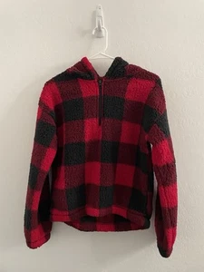 Girls SO® Zip-Up Sherpa Hoodie  Flannel Jacket XL Size 14-16 [New] - Picture 1 of 6
