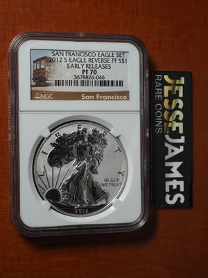 2012 S REVERSE PROOF SILVER EAGLE NGC PF70 EARLY RELEASES FROM SAN FRANCISCO SET - Image 1 of 2