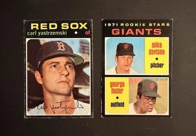 Lote de tarjetas de béisbol 1971 Topps Salón de la Fama y estrella novato (2 tarjetas) Foto 1 de 2