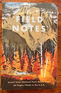 Packung mit 3 versiegelten Feldnotizen Nationalparks Serie D Grand Teton Arches Mammutbaum - Bild 1 von 3