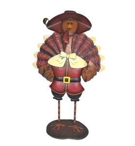 Blech Metall Erntedank Türkei stehend Herbst Dekor 2 Fuß hoch Herzstück Vintage - Bild 1 von 10