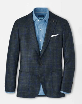 46L PETER MILLAR Findlay Plaid Sport Coat Blazer Wool Silk Cashmere Licinato NWT - Image 1 of 4