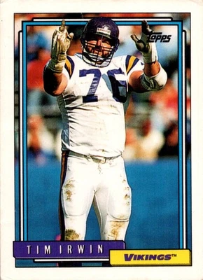 1992 Topps Tim Irwin Minnesota Vikings #39 - Image 1 of 2