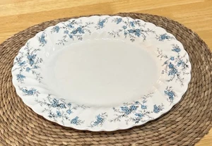 Vintage Myott Staffordshire „Vergissmeinnicht“ 12“ ovale Platte blau geblümt - Bild 1 von 6