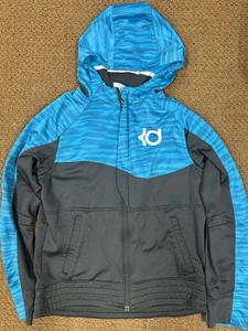 #19 Boys Nike Kevin Durant Blue And Gray Zip Up Sweatshirt Size Y XL - Picture 1 of 8