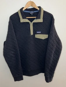 Patagonia Mens Size XL Gray Quilted 1/4 Snap Pullover Sweater Jacket 25371 - Picture 1 of 6