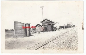 Estación de tren OOLDEA lateral oeste Australia del Sur antigua foto real postal 1919 - Imagen 1 de 2