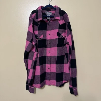 Wrangler Franela a Cuadros Perla Botones a Presión Niñas’ L Rosa/Negro Foto 1 de 4