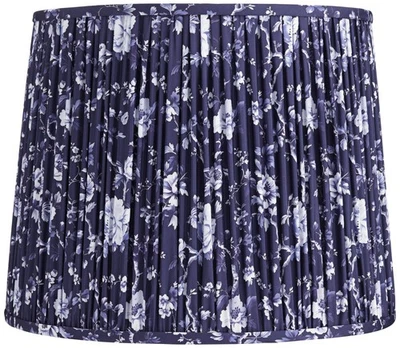 Pantalla de lámpara plisada floral azul profundo Springcrest Sally 13x15x12 Foto 1 de 4