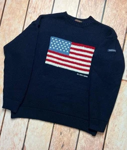 Vintage Chevignon USA Flag Knitted Sweater - Picture 1 of 6