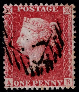 1857 1d Rosa-Rojo Escaso Pl 45 AB Williams Cert VFU SG 40 Especificaciones C10 Cat. £300.00 - Imagen 1 de 2
