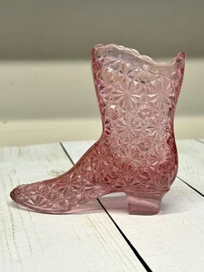 Bota Fenton Vintage Cristal Rosa Margarita Y Botón Patrón - Imagen 1 de 6