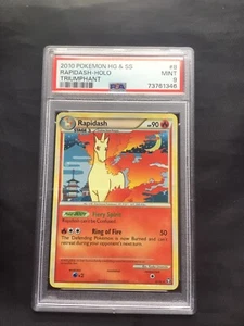 Pokemon Cards: HGSS Triumphant Rare Holo: Rapidash 8/102 PSA 9 - Picture 1 of 6