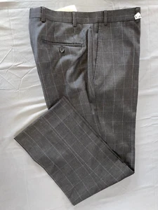 Kirkland Signature Flat Front Wool Dress Pants, Slacks. Window Pane, 36X30. EUC! - Picture 1 of 9