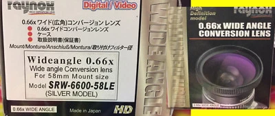 RAYNOX SRW-6600-LE 58mm 0.66x Wide Angle lens -> Canon S20/S21/S200 28-80 28-90 - Image 1 of 4