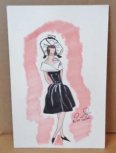 OOAK BARBIE AFTER FIVE 934 FASHION SIGNED 6 X 9 PAINTING ARTWORK ART PRINT LITHO - Picture 1 of 5