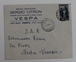 PADOVA 1951 busta Pubblicitaria MOTO OFFICINA+VESPA+ Sergio CITRON+viagg -i746 - Picture 1 of 1