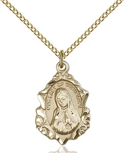 14K Gold Filled Our Lady Guadalupe Virgin Mary Medal Necklace Pendant - Picture 1 of 1