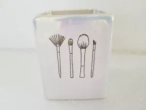 Rae Dunn White Iridescent Ceramic Makeup Brush Organizer Holder by Magenta - Picture 1 of 6